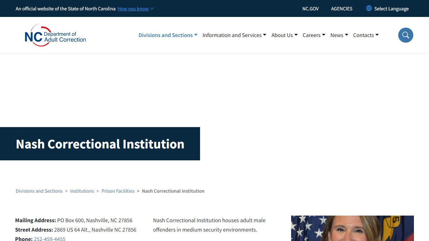 Nash Correctional Institution | NC DAC